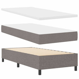Κρεβάτι με ελατήρια με κεφαλάρι Taupe 90 x 190 cm ύφασμα