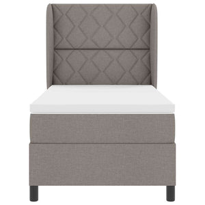 Κρεβάτι με ελατήρια με κεφαλάρι Taupe 90 x 190 cm ύφασμα