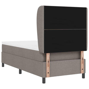 Κρεβάτι με ελατήρια με κεφαλάρι Taupe 90 x 200 cm ύφασμα - Pakobazaar