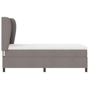 Κρεβάτι με ελατήρια με κεφαλάρι Taupe 90 x 200 cm ύφασμα - Pakobazaar