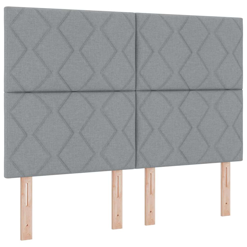 Κρεβάτι με ελατήρια Ανοιχτό γκρι 140 x 200 cm ύφασμα - Pakobazaar