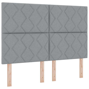 Κρεβάτι με ελατήρια Ανοιχτό γκρι 140 x 200 cm ύφασμα - Pakobazaar