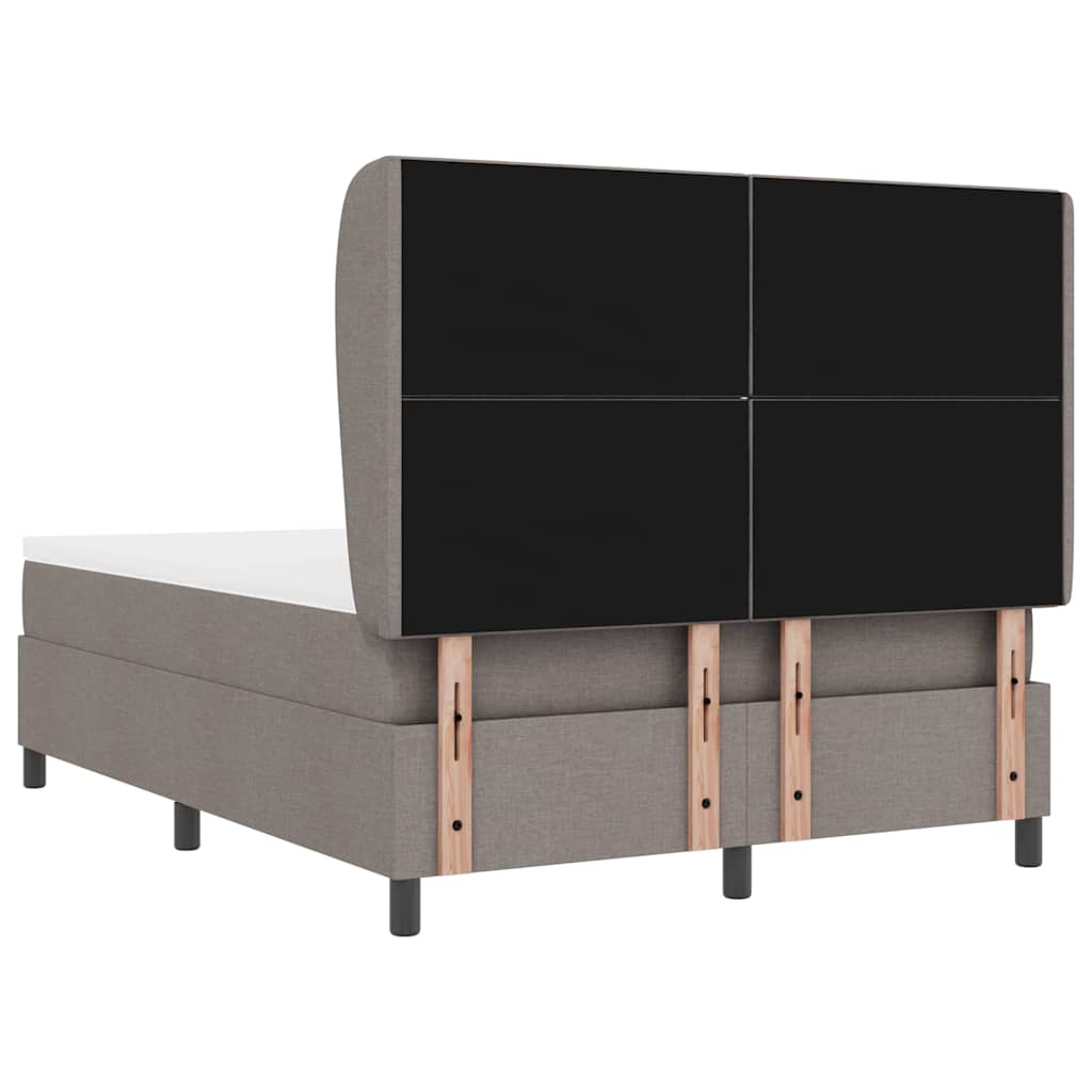 Κρεβάτι με ελατήρια με κεφαλάρι Taupe 140 x 200 cm ύφασμα - Pakobazaar