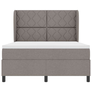 Κρεβάτι με ελατήρια με κεφαλάρι Taupe 140 x 200 cm ύφασμα - Pakobazaar