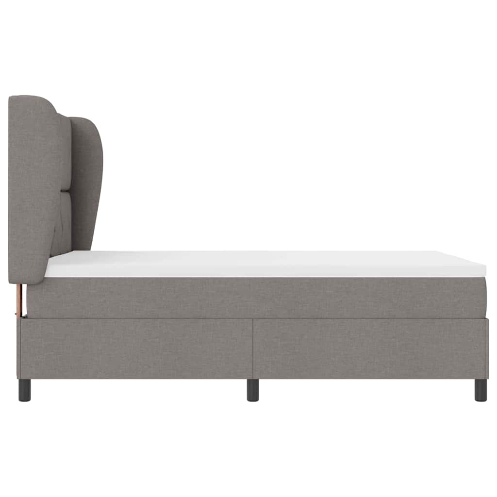 Κρεβάτι με ελατήρια με κεφαλάρι Taupe 140 x 200 cm ύφασμα - Pakobazaar