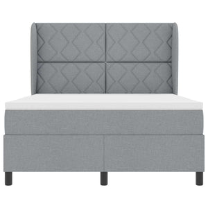 Κρεβάτι με ελατήρια Ανοιχτό γκρι 160 x 200 cm ύφασμα - Pakobazaar