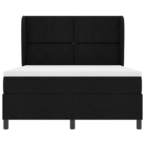 Κρεβάτι με ελατήρια με κεφαλάρι Μαύρο 160 x 200 cm ύφασμα - Pakobazaar
