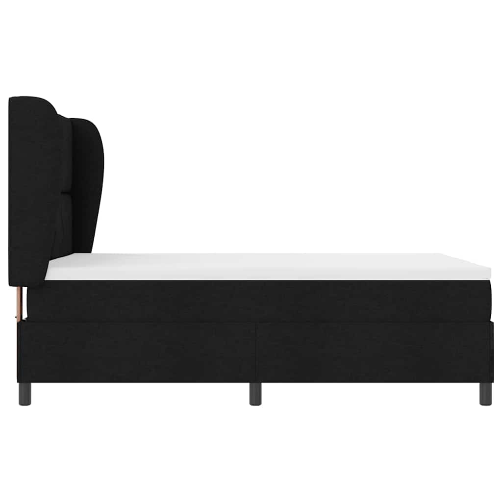 Κρεβάτι με ελατήρια με κεφαλάρι Μαύρο 160 x 200 cm ύφασμα - Pakobazaar