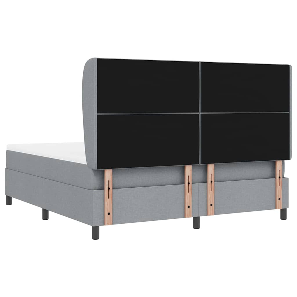 Κρεβάτι με ελατήρια Ανοιχτό γκρι 180 x 200 cm ύφασμα - Pakobazaar