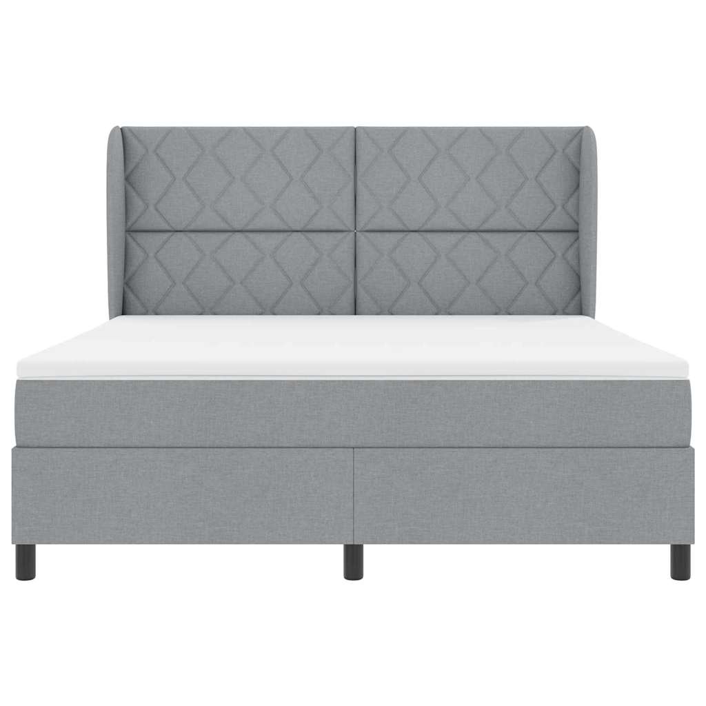 Κρεβάτι με ελατήρια Ανοιχτό γκρι 180 x 200 cm ύφασμα - Pakobazaar