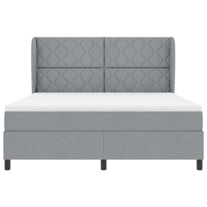 Κρεβάτι με ελατήρια Ανοιχτό γκρι 180 x 200 cm ύφασμα - Pakobazaar