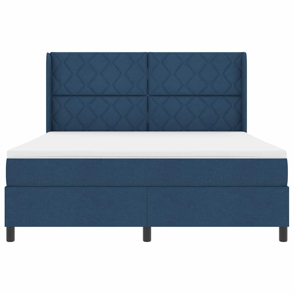 Κρεβάτι με ελατήρια με κεφαλάρι Μπλε 180 x 200 cm ύφασμα - Pakobazaar
