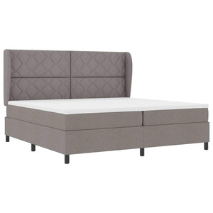 Κρεβάτι με ελατήρια με κεφαλάρι Taupe 200 x 200 cm ύφασμα - Pakobazaar