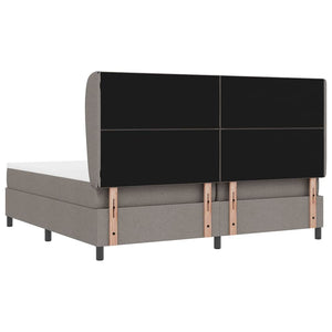 Κρεβάτι με ελατήρια με κεφαλάρι Taupe 200 x 200 cm ύφασμα - Pakobazaar