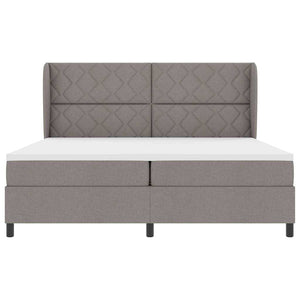 Κρεβάτι με ελατήρια με κεφαλάρι Taupe 200 x 200 cm ύφασμα - Pakobazaar