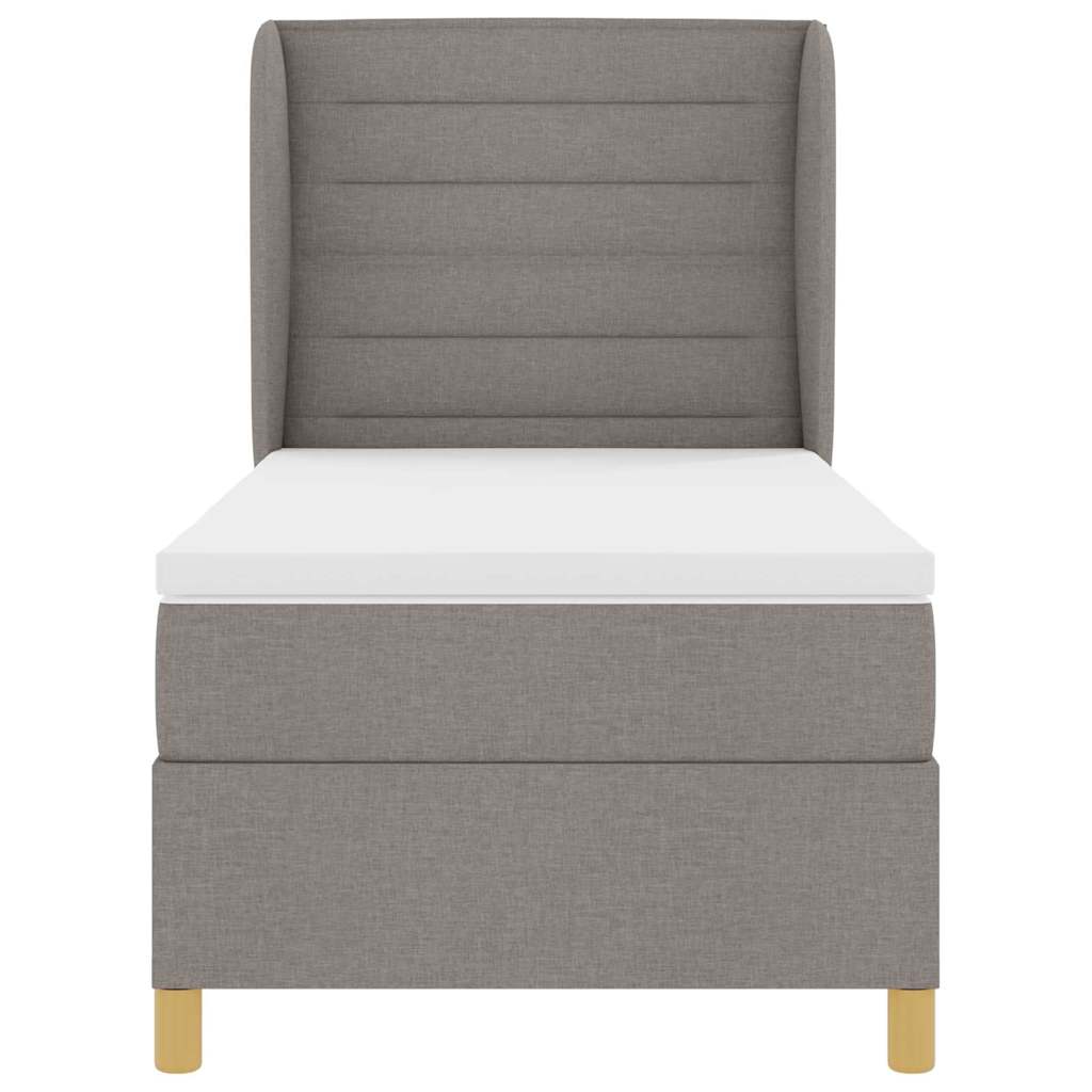 Κρεβάτι με Ελατήρια και Στρώμα Σκούρο Γκρι 90x190 εκ Υφασμάτινο - Pakobazaar
