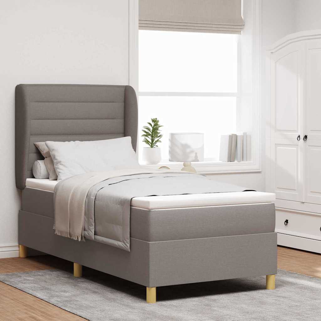 Κρεβάτι με ελατήρια με στρώμα Taupe 200 x 100 cm ύφασμα