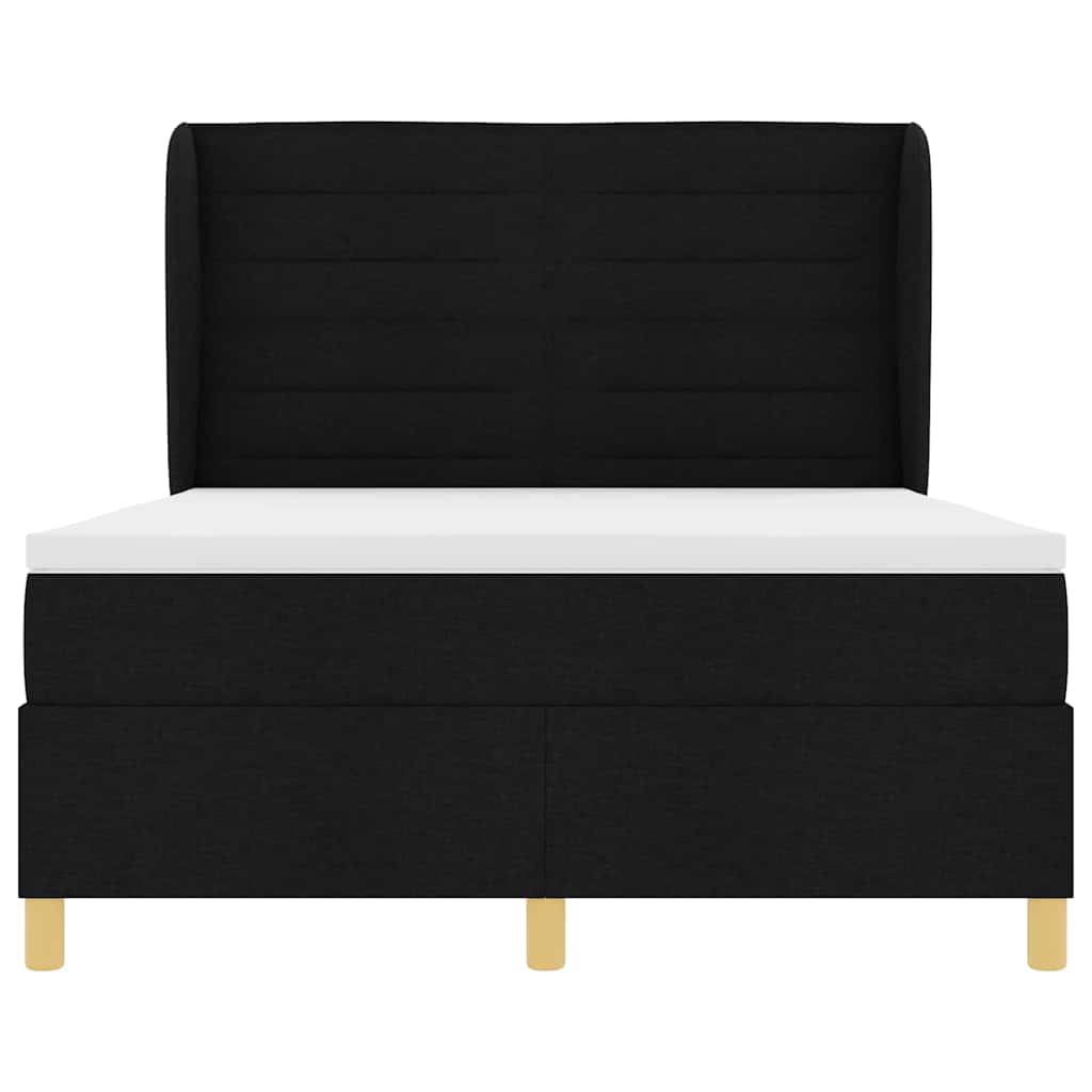 Κρεβάτι με Ελατήρια και Στρώμα Σκούρο Γκρι 90x190 εκ Υφασμάτινο - Pakobazaar