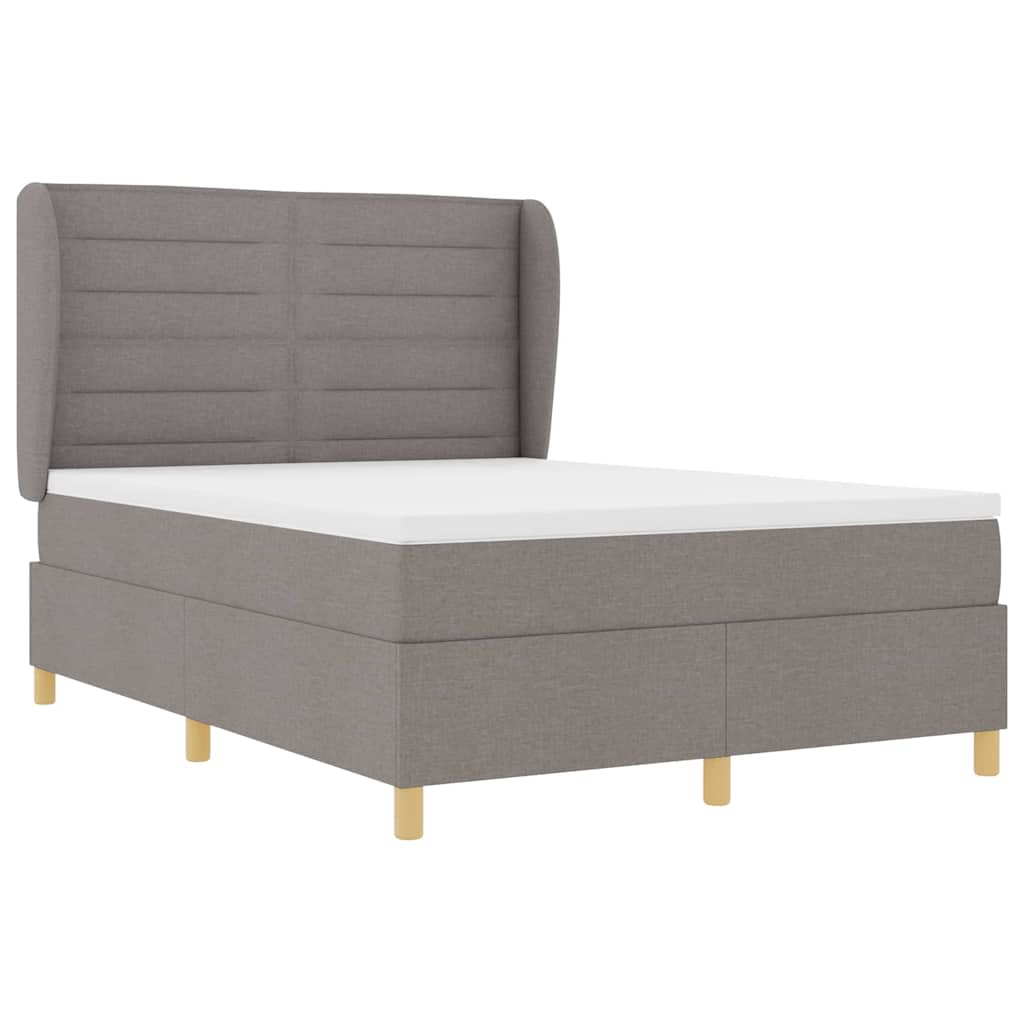 Κρεβάτι με ελατήρια με κεφαλάρι Taupe 200 x 160 εκατοστά ύφασμα - Pakobazaar
