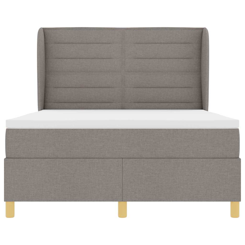 Κρεβάτι με ελατήρια με κεφαλάρι Taupe 200 x 160 εκατοστά ύφασμα - Pakobazaar