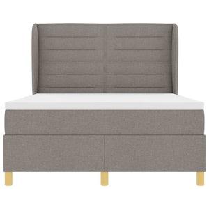 Κρεβάτι με ελατήρια με κεφαλάρι Taupe 200 x 160 εκατοστά ύφασμα - Pakobazaar