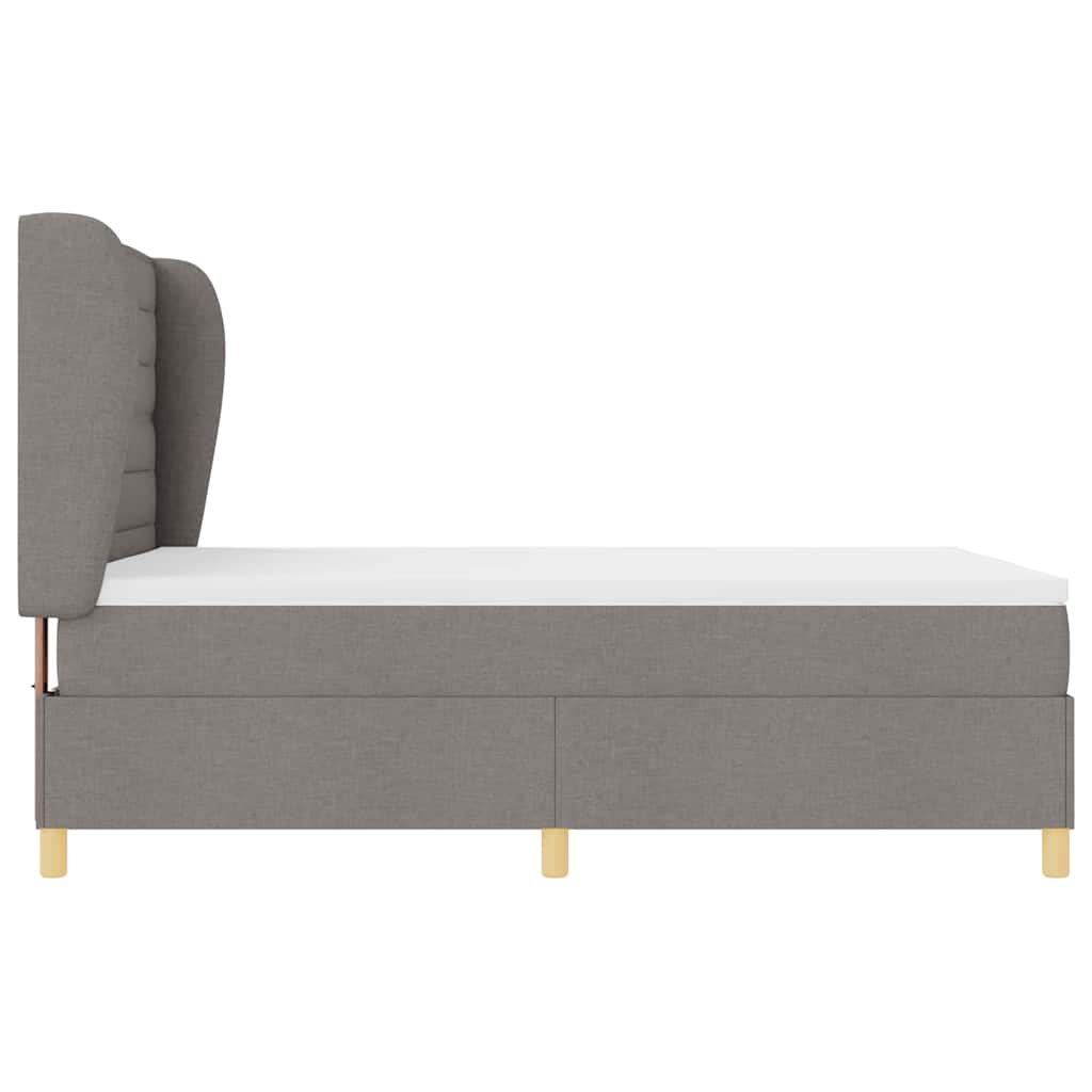 Κρεβάτι με ελατήρια με κεφαλάρι Taupe 200 x 160 εκατοστά ύφασμα - Pakobazaar