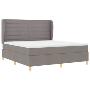 Κρεβάτι με ελατήρια με κεφαλάρι Taupe 200 x 180 cm ύφασμα