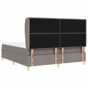 Κρεβάτι με ελατήρια με κεφαλάρι Taupe 200 x 180 cm ύφασμα
