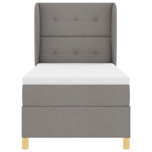 Κρεβάτι με ελατήρια με κεφαλάρι Taupe 190 x 90 cm ύφασμα