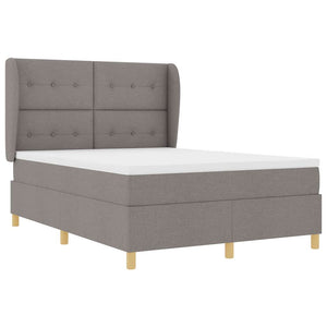 Κρεβάτι με ελατήρια με κεφαλάρι Taupe 190 x 140 εκατοστά ύφασμα