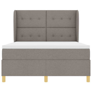 Κρεβάτι με ελατήρια με κεφαλάρι Taupe 190 x 140 εκατοστά ύφασμα