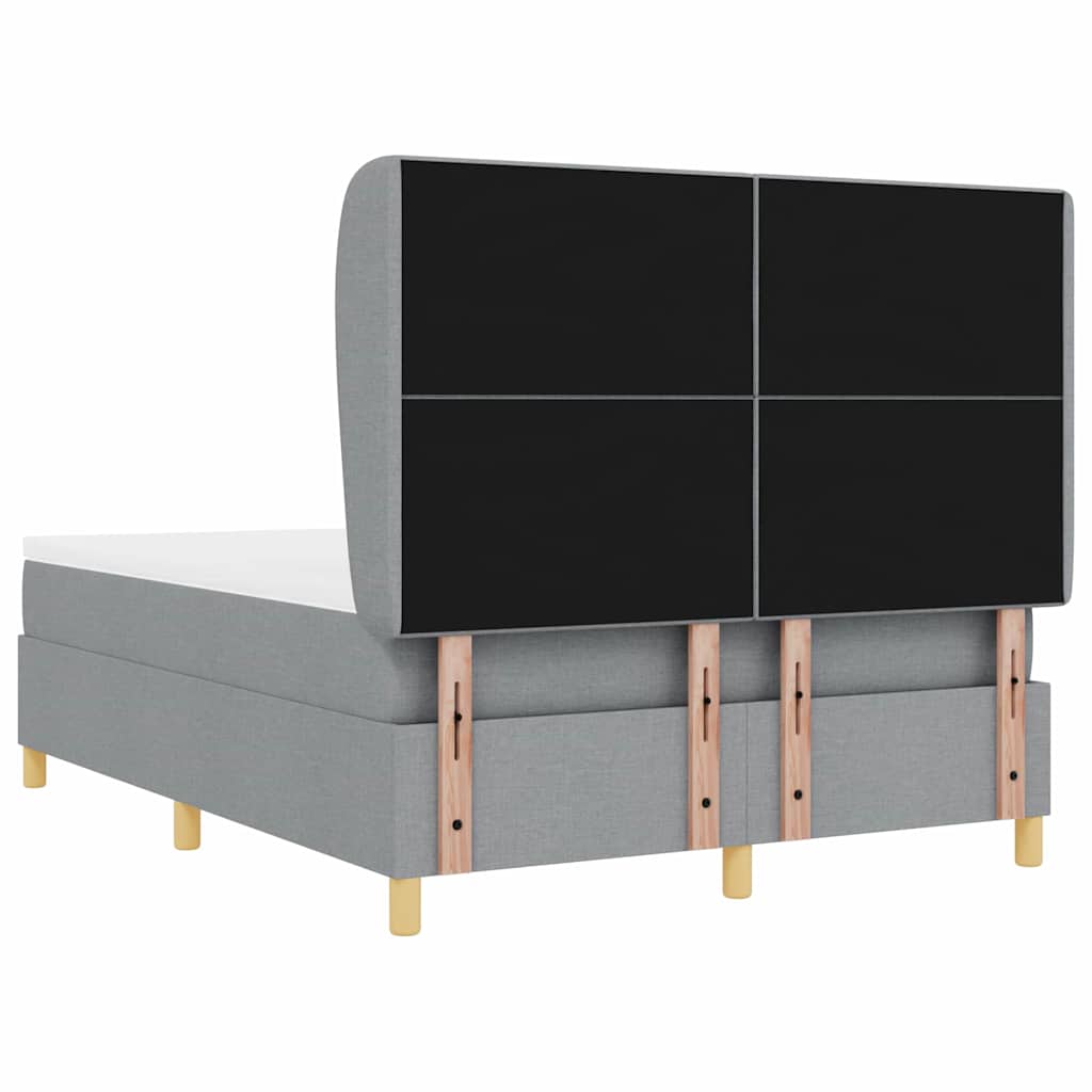 Κρεβάτι με ελατήρια Ανοιχτό γκρι 200 x 140 cm ύφασμα