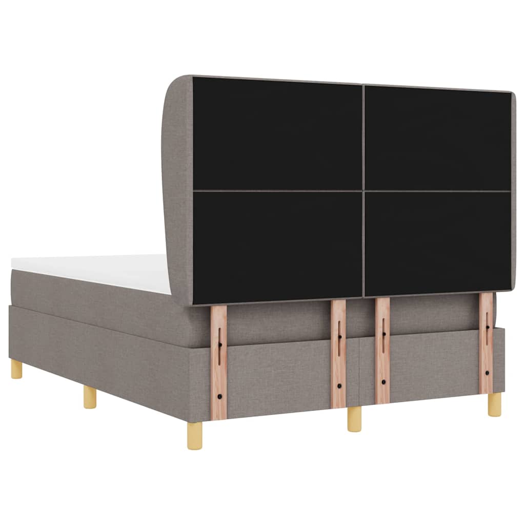 Κρεβάτι με Ελατήρια και Στρώμα Σκούρο Γκρι 90x190 εκ Υφασμάτινο - Pakobazaar