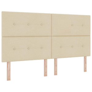 Κρεβάτι με ελατήρια με κεφαλάρι Κρεμ 200 x 180 cm ύφασμα