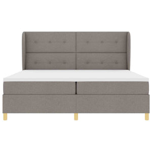 Κρεβάτι με ελατήρια με κεφαλάρι Taupe 200 x 200 cm ύφασμα