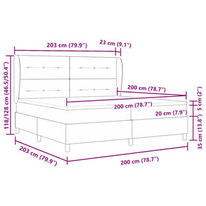 Κρεβάτι με ελατήρια με κεφαλάρι Taupe 200 x 200 cm ύφασμα