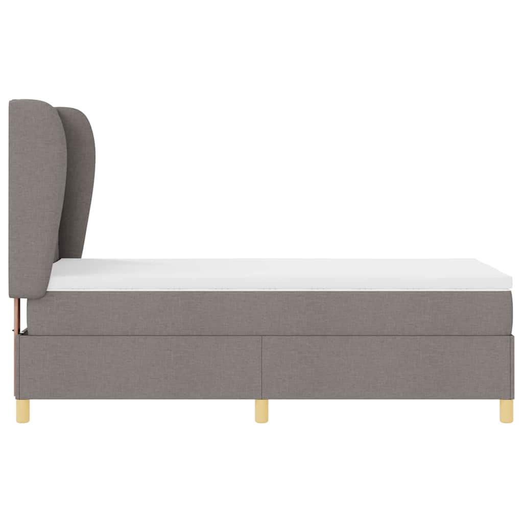 Κρεβάτι με ελατήρια με κεφαλάρι Taupe 190 x 90 cm ύφασμα - Pakobazaar