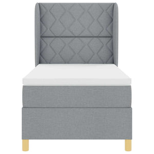 Κρεβάτι με ελατήρια Ανοιχτό γκρι 200 x 90 εκ. ύφασμα - Pakobazaar