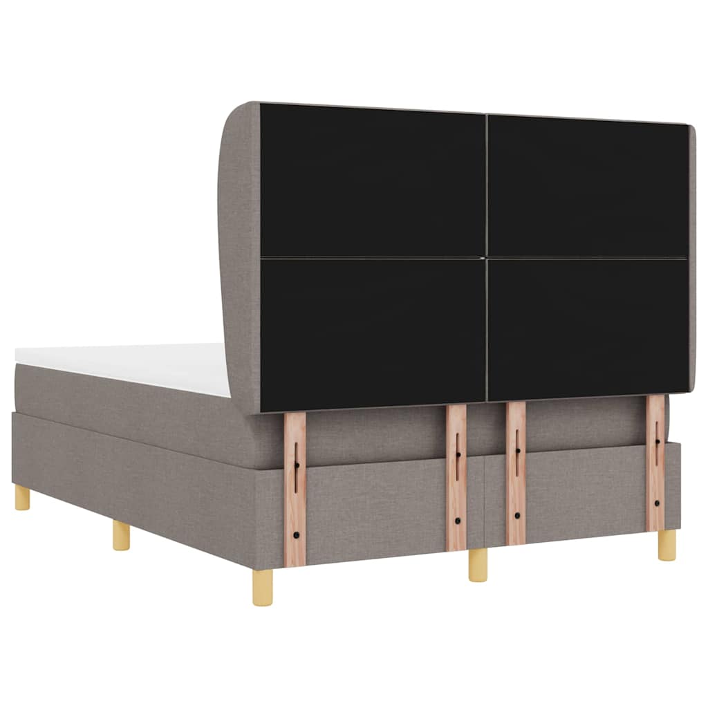 Κρεβάτι με ελατήρια με κεφαλάρι Taupe 190 x 140 εκατοστά ύφασμα - Pakobazaar