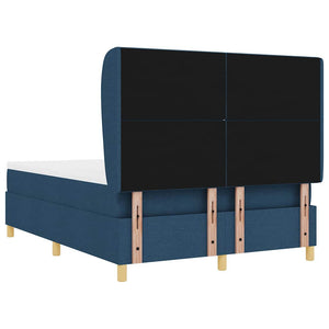 Κρεβάτι με ελατήρια με κεφαλάρι Μπλε 200 x 140 cm ύφασμα - Pakobazaar