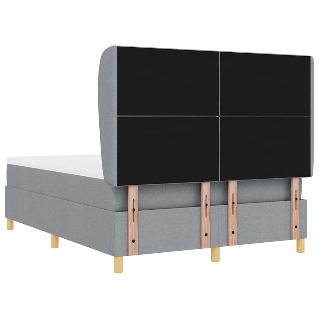 Κρεβάτι με Ελατήρια και Στρώμα Σκούρο Γκρι 90x190 εκ Υφασμάτινο - Pakobazaar