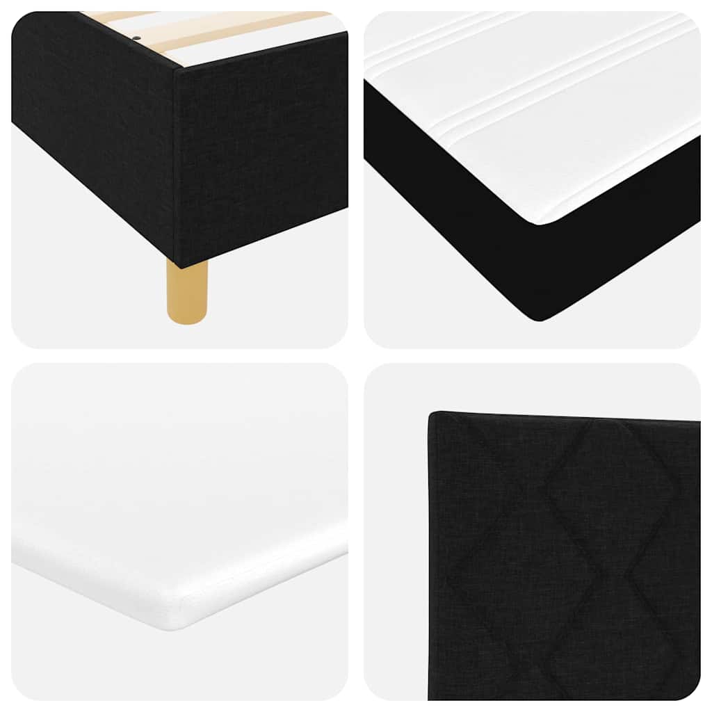 Κρεβάτι με ελατήρια με κεφαλάρι Μαύρο 200 x 160 εκατοστά ύφασμα - Pakobazaar