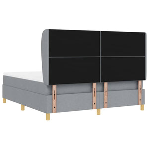 Κρεβάτι με ελατήρια Ανοιχτό γκρι 200 x 180 cm ύφασμα - Pakobazaar