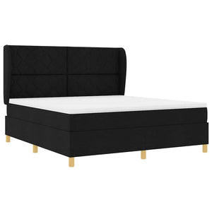 Κρεβάτι με ελατήρια με κεφαλάρι Μαύρο 200 x 180 cm ύφασμα - Pakobazaar
