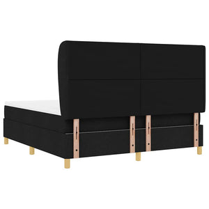 Κρεβάτι με ελατήρια με κεφαλάρι Μαύρο 200 x 180 cm ύφασμα - Pakobazaar