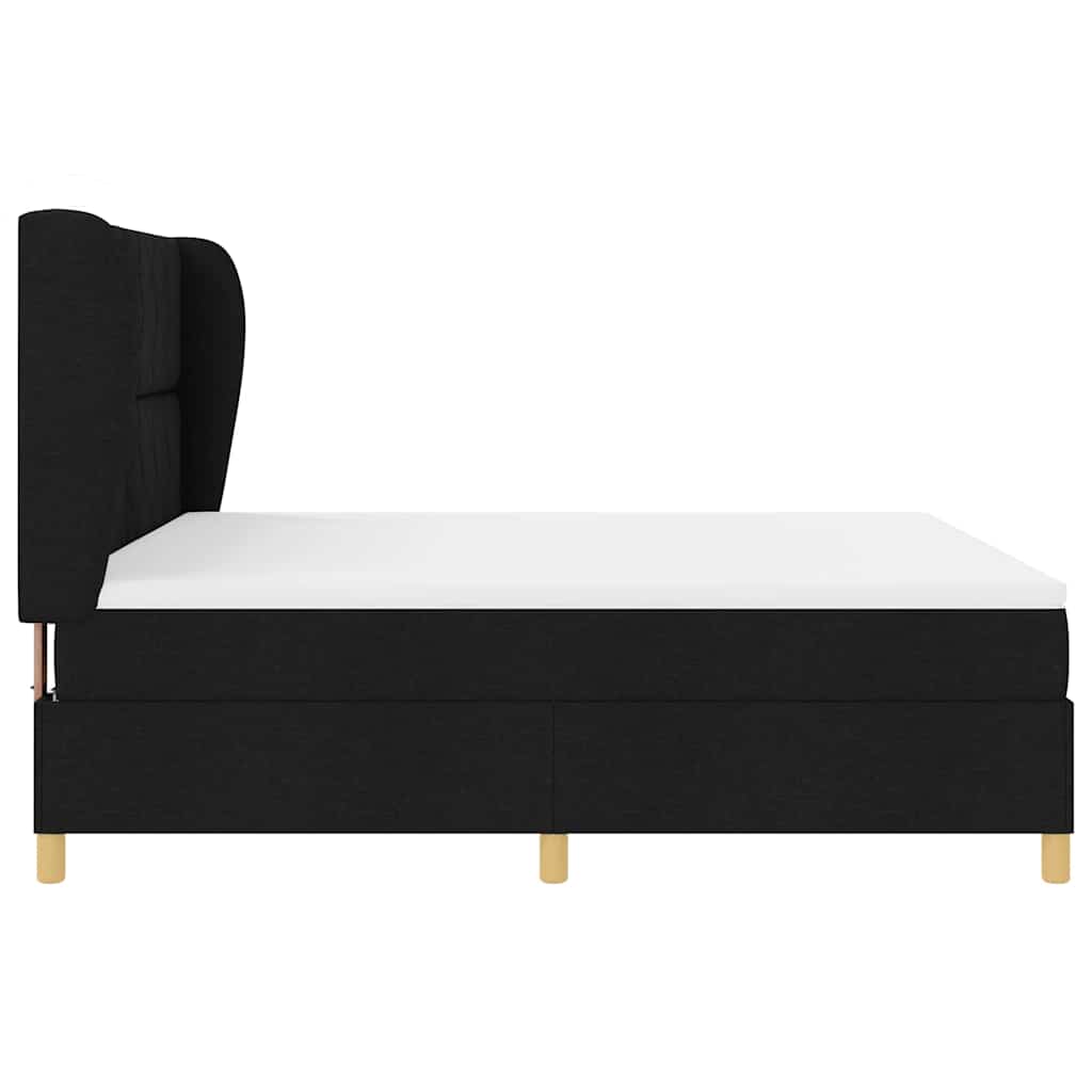 Κρεβάτι με ελατήρια με κεφαλάρι Μαύρο 200 x 180 cm ύφασμα - Pakobazaar