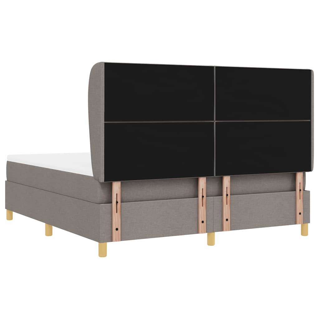 Κρεβάτι με ελατήρια με κεφαλάρι Taupe 200 x 180 cm ύφασμα - Pakobazaar