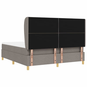 Κρεβάτι με ελατήρια με κεφαλάρι Taupe 200 x 180 cm ύφασμα - Pakobazaar