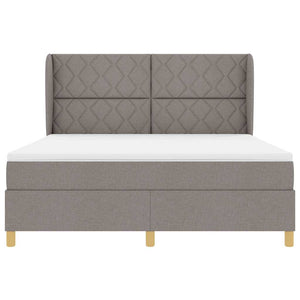 Κρεβάτι με ελατήρια με κεφαλάρι Taupe 200 x 180 cm ύφασμα - Pakobazaar