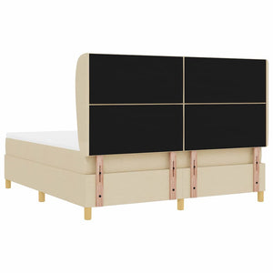 Κρεβάτι με ελατήρια με κεφαλάρι Κρεμ 200 x 180 cm ύφασμα - Pakobazaar